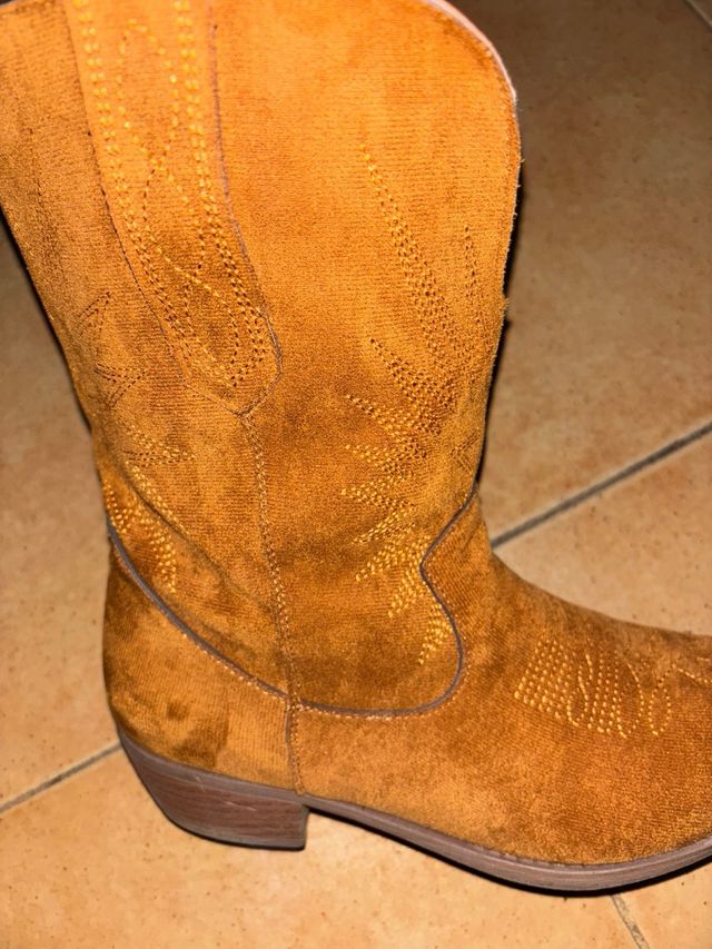 Botas cowboy ante marrón mujer talla 40