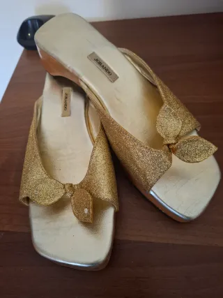 Sandali Jorando Oro Glitter Zeppa