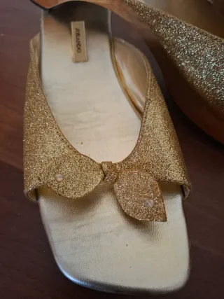 Sandali Jorando Oro Glitter Zeppa