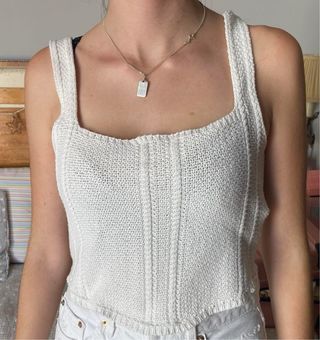 Conjunto Stradivarius Top Ganchillo y Short