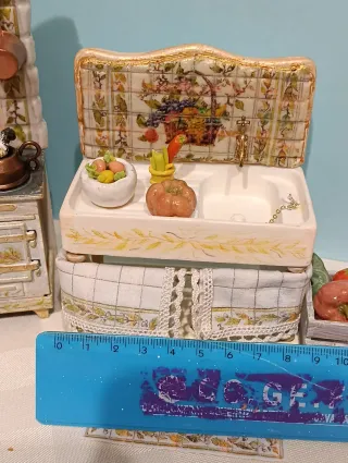 Miniatura lavello ceramica per dollhouse