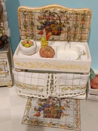 Miniatura lavello ceramica per dollhouse