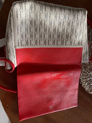 Bolso Carolina Herrera Rojo y Beige