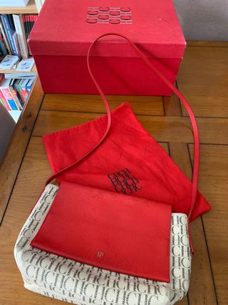 Bolso Carolina Herrera Rojo y Beige