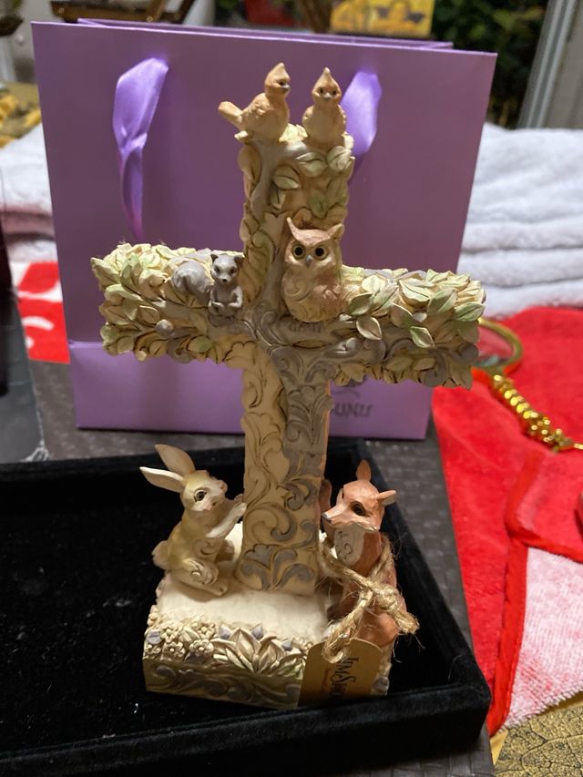 Figura Cruz Jim Shore Vida Animales