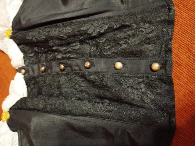 Disfraz corpiño negro y blanco