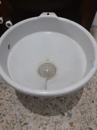 Embudo de plástico blanco con colador ver fotos