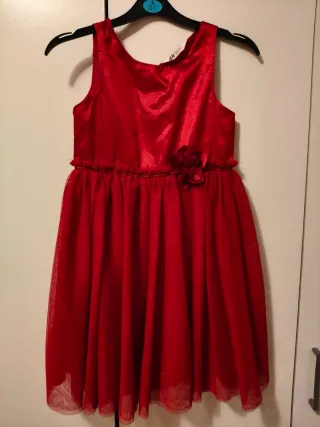 Vestido fiesta niña rojo H&M brillante