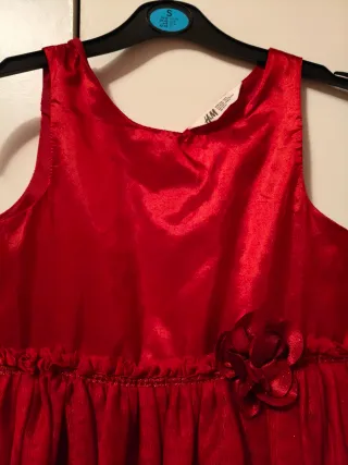 Vestido fiesta niña rojo H&M brillante