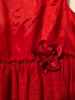 Vestido fiesta niña rojo H&M brillante