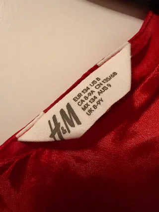 Vestido fiesta niña rojo H&M brillante