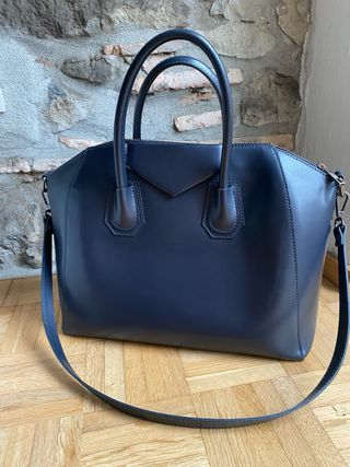 Borsa vera pelle blu