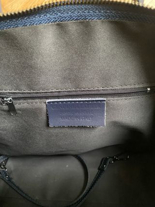 Borsa vera pelle blu