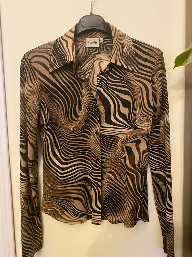 Camisa Fórmul@ Estampado Animal Marrón Talla 42