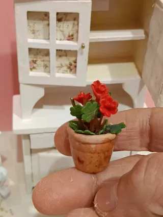 Miniatura piantina geranio dollhouse