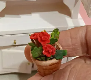 Miniatura piantina geranio dollhouse