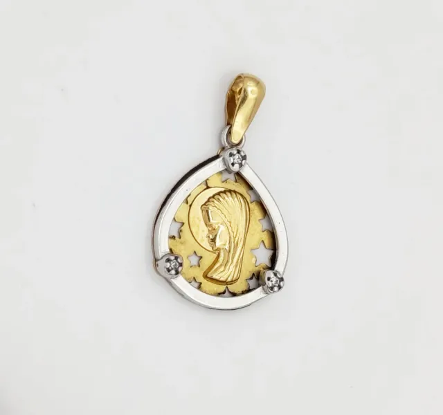 Colgante Virgen en oro bicolor 18K
