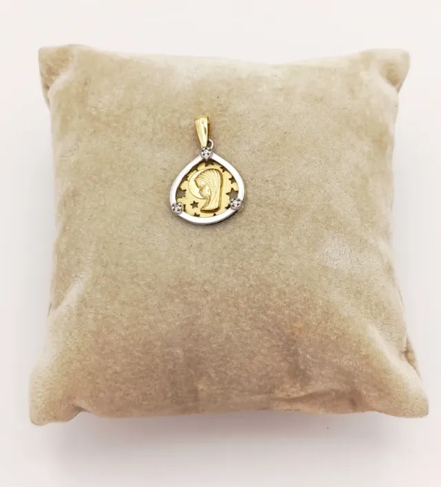 Colgante Virgen en oro bicolor 18K