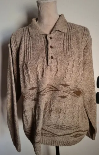 Pullover vintage beige e marrone