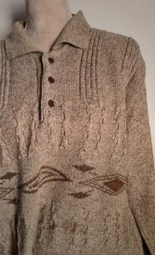 Pullover vintage beige e marrone