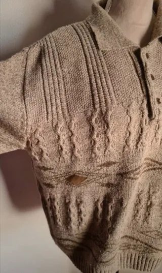 Pullover vintage beige e marrone