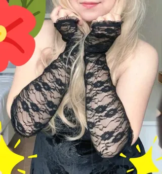 Mangas guantes encaje flores negras