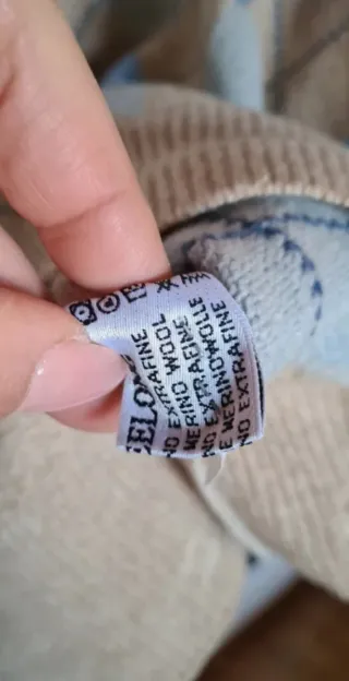 Pullover vintage fantasia rombi beige blu