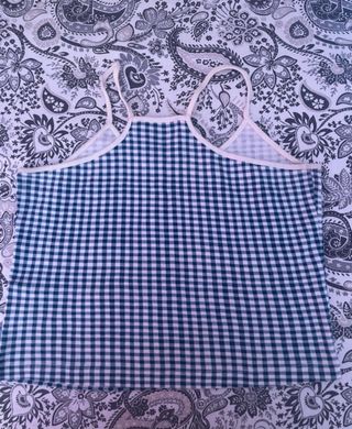 Top Burberry Cuadros Azul Talla S