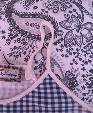 Top Burberry Cuadros Azul Talla S