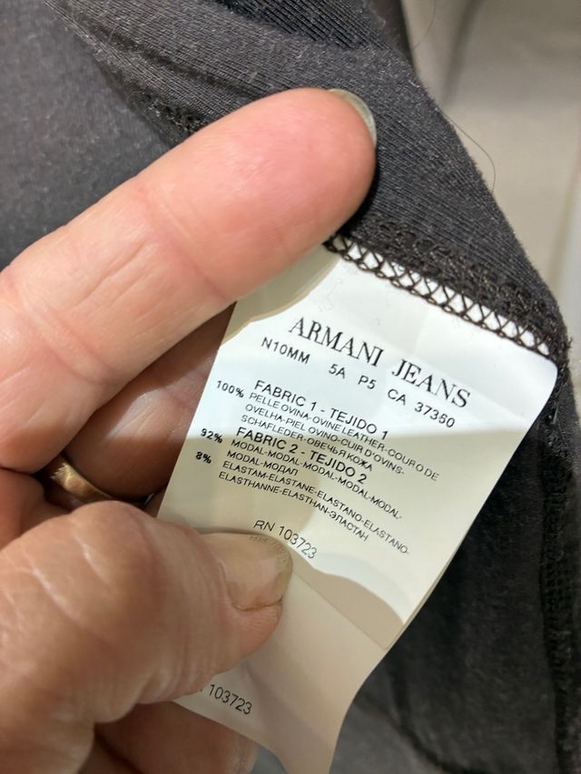 Chaqueta Armani Piel Marrón