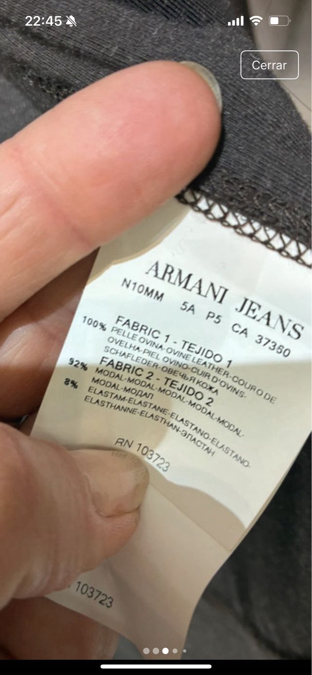 Chaqueta Armani Piel Marrón