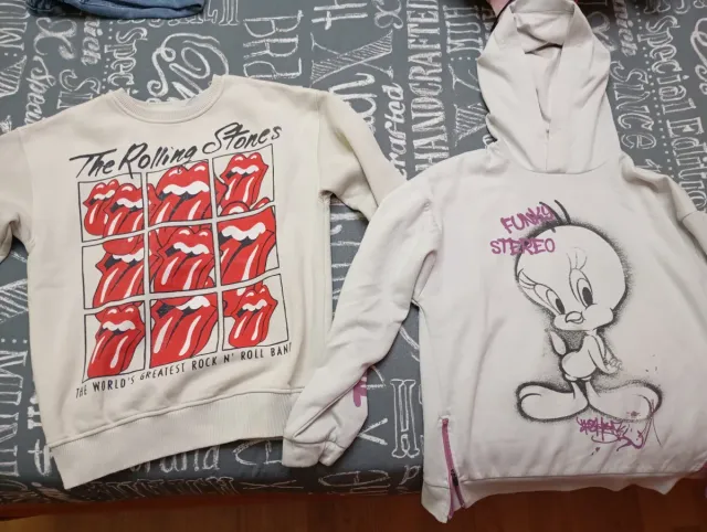 Lote 2 sudaderas niña Rolling Stones y Piolín