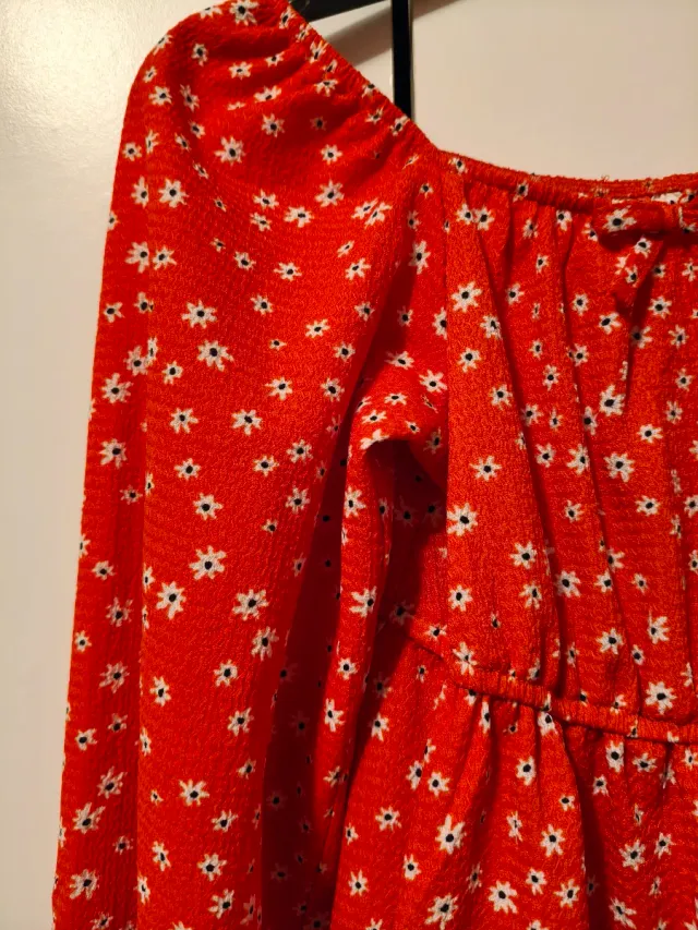 Vestido rojo floral Primark