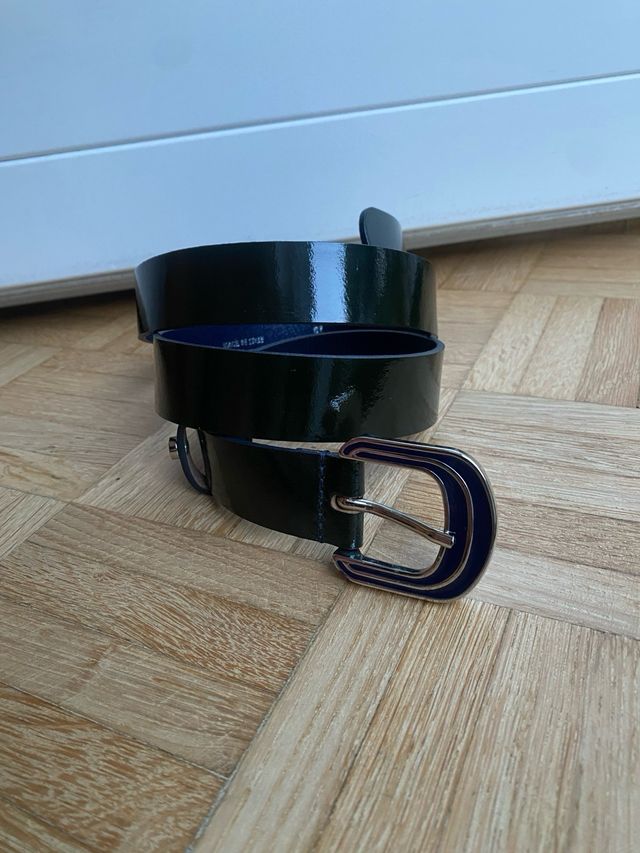 Cintura vernice verde Armani Jeans