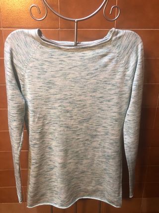 Jersey fino jaspeado azul y verde Talla L-XL