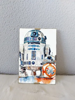 Quadro R2D2 e BB-8 em papel fotográfico 10x15cm