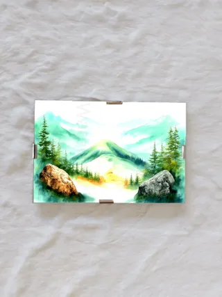 Quadro abstrato rio 10x15cm