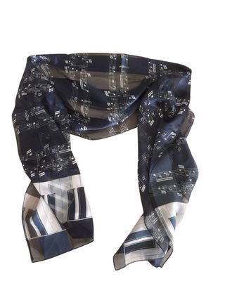 Pañuelo foulard notas musicales y piano