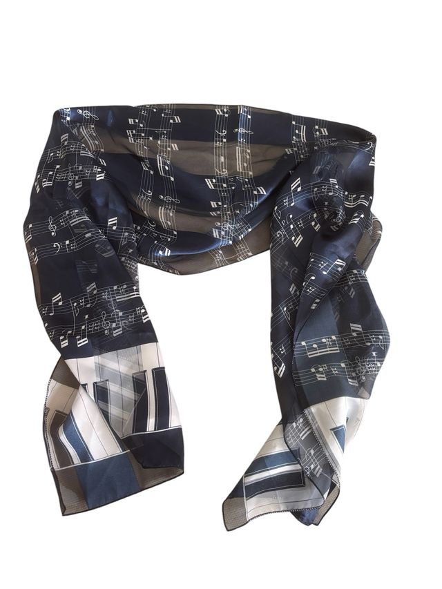 Pañuelo foulard notas musicales y piano