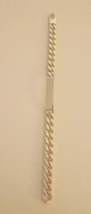 Preciosa pulsera esclava italiana. Plata de Ley