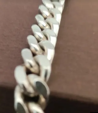 Preciosa pulsera esclava italiana. Plata de Ley