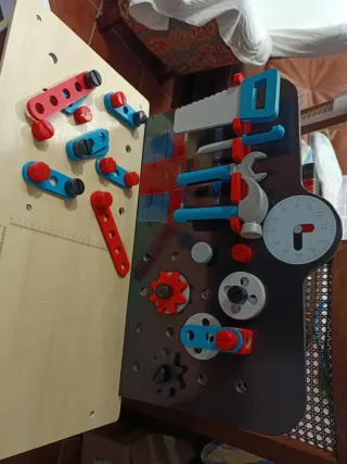 Banco trabajo madera para niños completo.nuevo.caj