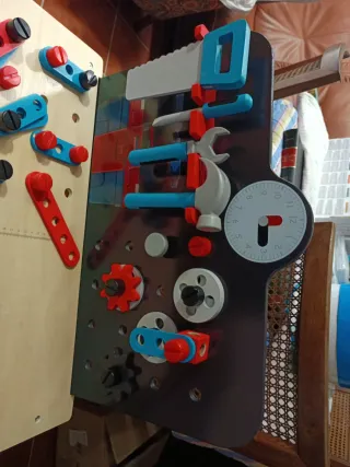 Banco trabajo madera para niños completo.nuevo.caj