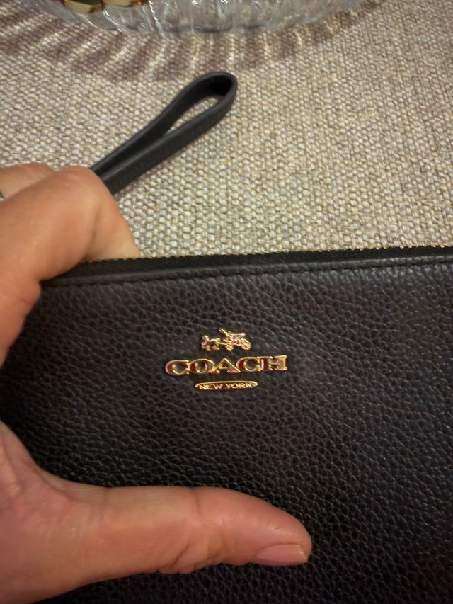 Monedero Coach Piel Negro