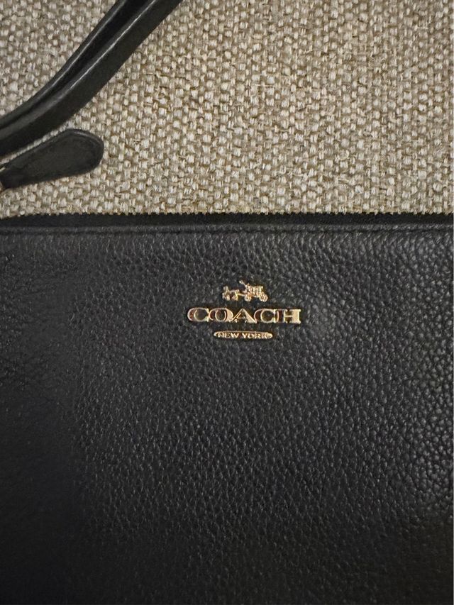 Monedero Coach Piel Negro
