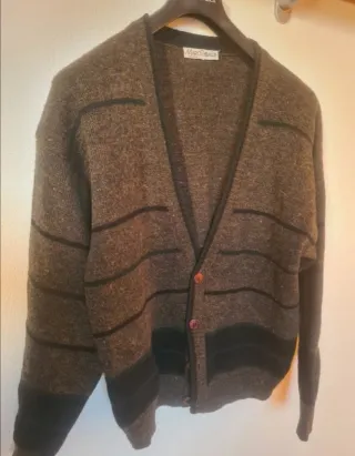 Cardigan MARC GIBALDI vintage marrone e nero
