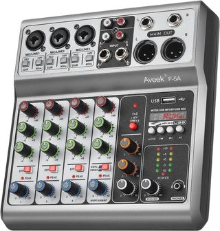 Mixer audio Aveek 5 canali Bluetooth USB