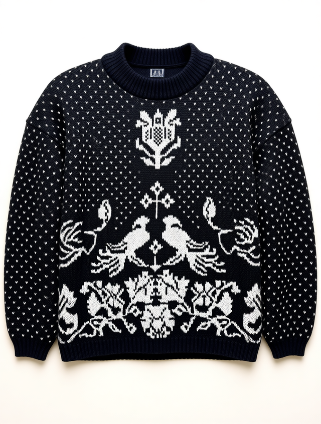 Suéter Vintage Pájaros y Flores