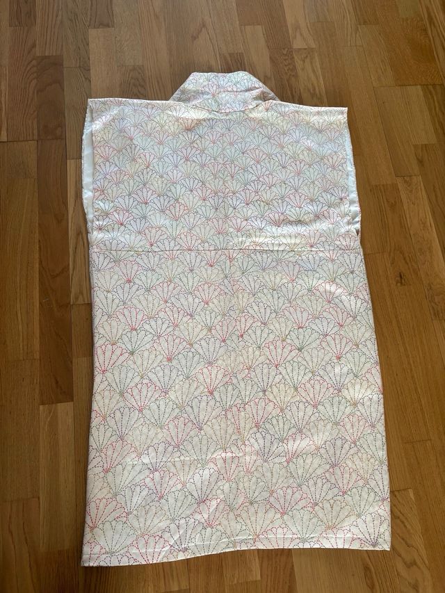 Haori Kimono sedamulticolor con diseño de abanicos