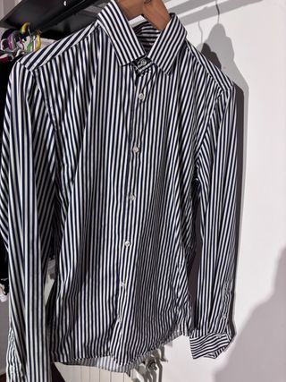 Camisa Zara Rayas Azul Talla S